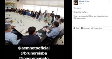 Artigo: Manno critica falta de negros e mulheres em reunião com ACM Neto