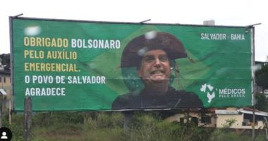 Artigo: Em outdoor, médicos de Salvador agradecem a Bolsonaro por auxílio emergencial