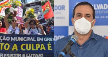 Artigo: Em greve, professores municipais de Salvador fazem ‘lavagem’ na Secretaria de Educação