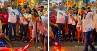 Artigo: Deputado baiano queima bandeira dos EUA em protesto pró-Venezuela