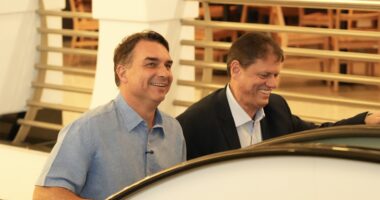 Artigo: UOL: Tarcísio apoia Flávio Bolsonaro, mas mantém distância estratégica em agendas em SP